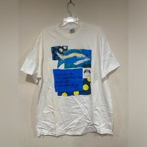 Vintage 90s The Body Shop Teach A Man To Fish Graphic Tee Size Xl Single Stitch
